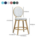 Glam Backrest Armless Counter Stool Iron Cafe Bar Stool with Velvet Cushion and Pedal Clearhalo 'Bar Furniture' 'Bar Stools' 'bar_stools' 'furn' 'furn_bar_stools' 'furniture_bar_stools' 'Kitchen & Dining Furniture' 'kitchen&dining_furn' 'kitchen' 'kitchen_furn' Furniture' 1200x1200_12349f18-e415-4ce4-93ef-020ba7475b07