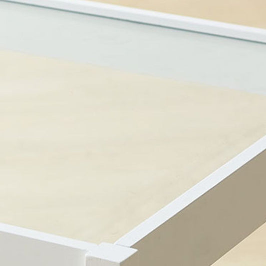 Moderner Glas Top Night Tisch Offener Aufbewahrung Bambus Bett Nachttisch mit Beinen