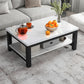 Modern Rectangular Coffee Table 4 Legs Cocktail Table with Shelf Clearhalo 'Coffee & Accent Tables' 'Coffee Tables' 'coffee_tables' 'furn' 'furn_coffee_tables' 'Furniture' 'Living Room Furniture' 1200x1200_12367f99-7921-436f-9d2b-772b11a5c6cd