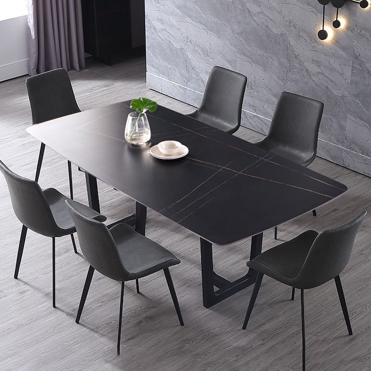 現代のアームレスダイニングチェアマット仕上げレザーカーブドパーソンズサイドチェア