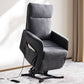 Chaise inclinable à relocation de raccourci à gris en velours avec aide à la lifting