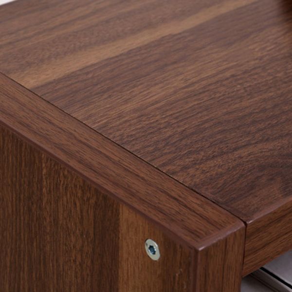 9.65"W Bookcase Contemporary Style Closed Back Brown Bookshelf for Home Office