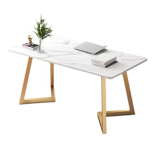 29.53" H Glam Curved Office Desk Antique Finish Computer Desk with Metal Legs Clearhalo 'furn' 'furn_office_desk' 'Furniture' 'Office Desks' 'Office Furniture' 'office_desk' 1200x1200_12379f0d-8eca-4150-9812-46c8186bba42