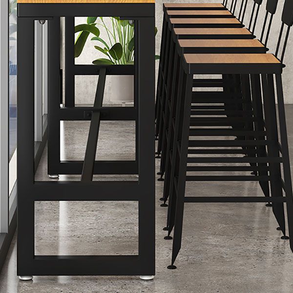 Industrial Table and Stool Set 1/4/7 Pcs Solid Wood Bar Table with Iron Base Stools Clearhalo 'Bar Furniture' 'furn' 'furn_home_bar_bar_sets' 'Furniture' 'Home Bars & Bar Sets' 'home_bar_bar_sets' 'Kitchen & Dining Furniture' 1200x1200_12381e65-3001-48db-8b3d-b0a4c246aca2