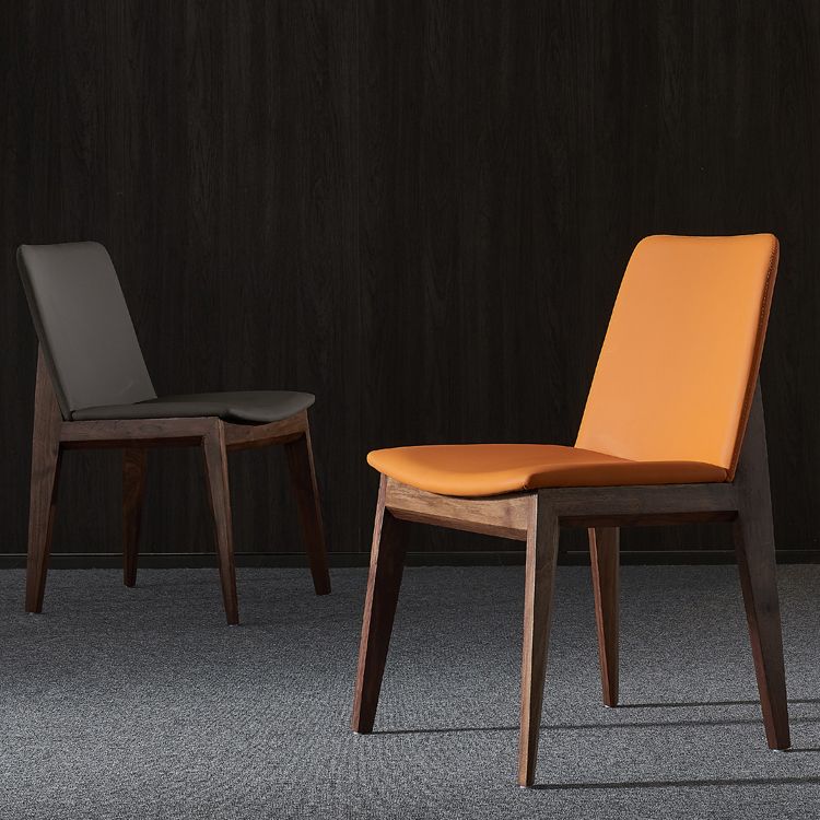 Traditional Wood Dining Armless Chair Faux Leather Side Chair for Restaurant Use Clearhalo ' kitchen&dining_furn' 'Dining Chairs' 'Dining Tables & Seating' 'dining_chair' 'furn' 'furn_dining_chair' 'Furniture' 'furniture_dining_chair' 'Kitchen & Dining Furniture' 'kitchen' 1200x1200_1238fbda-0512-45e3-a3af-11995872e075