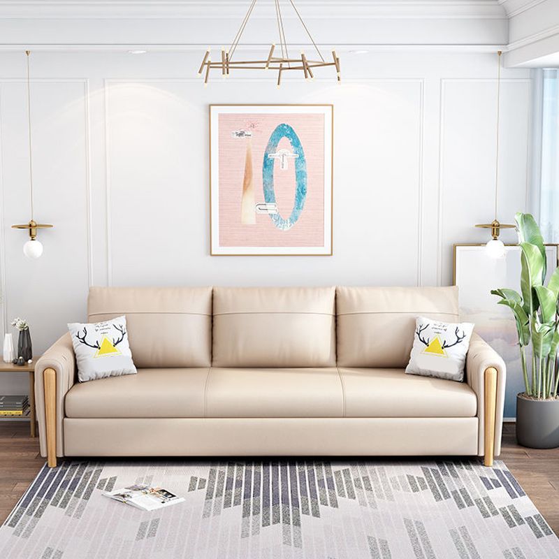 Cushion Back Sofa Futon Square Arms Convertible Sofa with Storage Clearhalo 'furn' 'furn_futons' 'Furniture' 'Futons & Daybeds' 'Futons' 'Living Room Furniture' 1200x1200_12398c9f-6b3b-4a8a-b9fe-8f194b37ca22