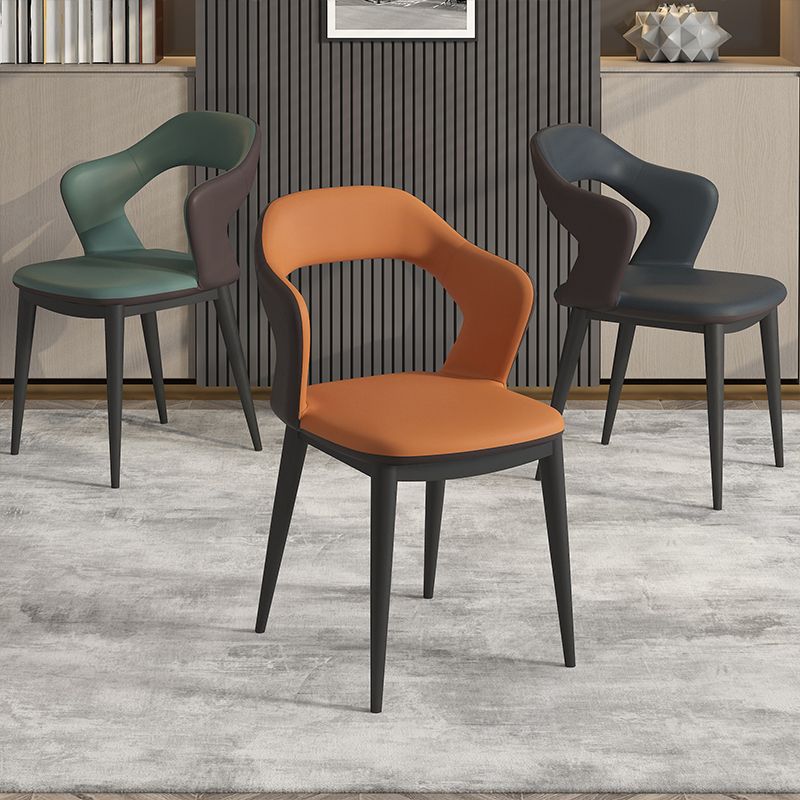 Contemporary Metal Dining Room Armchairs PU Leather Dining Chairs for Home Use Clearhalo ' kitchen&dining_furn' 'Dining Chairs' 'Dining Tables & Seating' 'dining_chair' 'furn' 'furn_dining_chair' 'Furniture' 'furniture_dining_chair' 'Kitchen & Dining Furniture' 'kitchen' 1200x1200_123aace4-3481-4037-84c5-e16f3cbc9d07