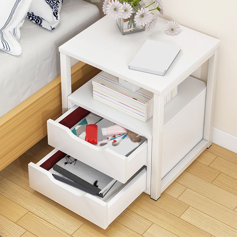 Moderne Holznachtständer 19,6 "hoher Metallrahmen Nachttisch mit Schublade