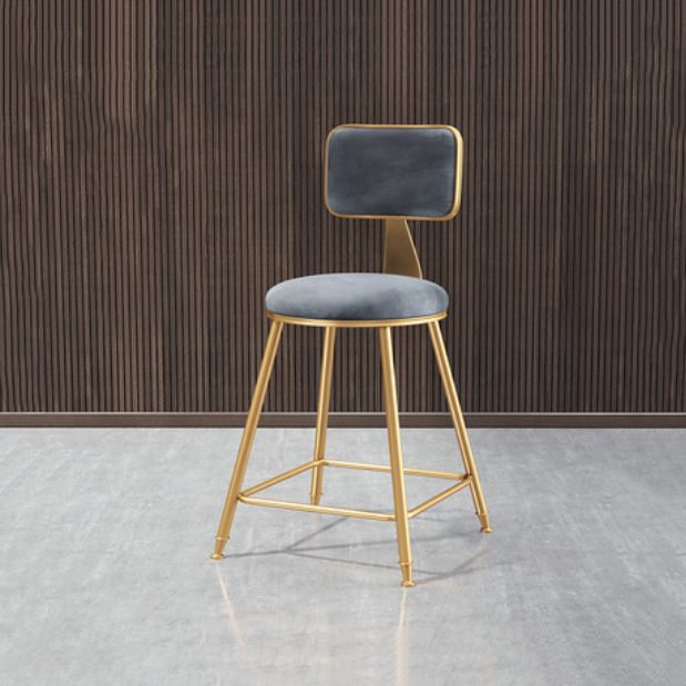 Glam Armless Counter Stool Iron Household Bar Stool with Cushion and Pedal Clearhalo 'Bar Furniture' 'Bar Stools' 'bar_stools' 'furn' 'furn_bar_stools' 'furniture_bar_stools' 'Kitchen & Dining Furniture' 'kitchen&dining_furn' 'kitchen' 'kitchen_furn' Furniture' 1200x1200_123b4ac3-aca4-4a3a-bc8c-a4b44ce58d66