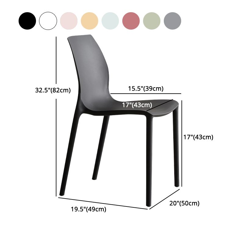 Plastic Scandinavian Dining Kitchen Room Side Chair Solid Back Chair Clearhalo 'Dining Chairs' 'Dining Tables & Seating' 'dining_chair' 'Furniture' 'furniture_dining_chair' 'Kitchen & Dining Furniture' 1200x1200_123ccf0f-f686-40b1-b76d-48e453549034