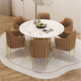 Mesa de comedor de piedra redonda nórdica 1/7 piezas de comedor juego para café