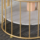 Glam Style Oval Coffee Table with Marble Top and 1 Shelf in White Clearhalo 'Coffee & Accent Tables' 'Coffee Tables' 'coffee_tables' 'furn' 'furn_coffee_tables' 'Furniture' 'Living Room Furniture' 1200x1200_124050bb-2af9-4e40-be55-567e1f449b1d