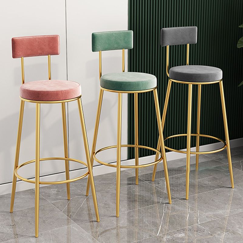 Tabouret de comptoir en velours scandinave tabouret de bar à hauteur pour le salon