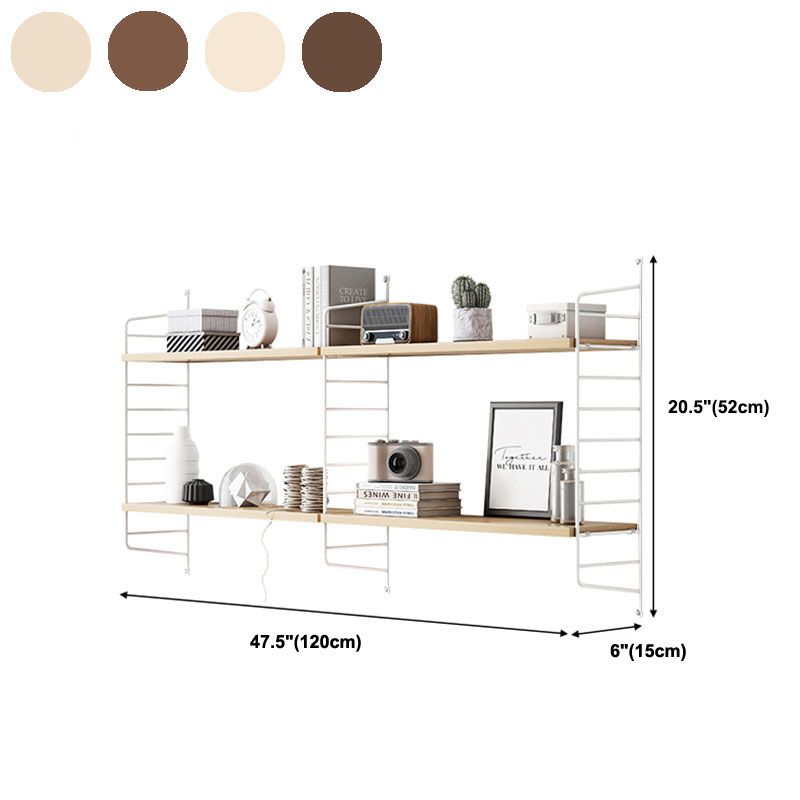 Wall-mount Bookshelf Modern Wooden Bookcase with Multi Shelves