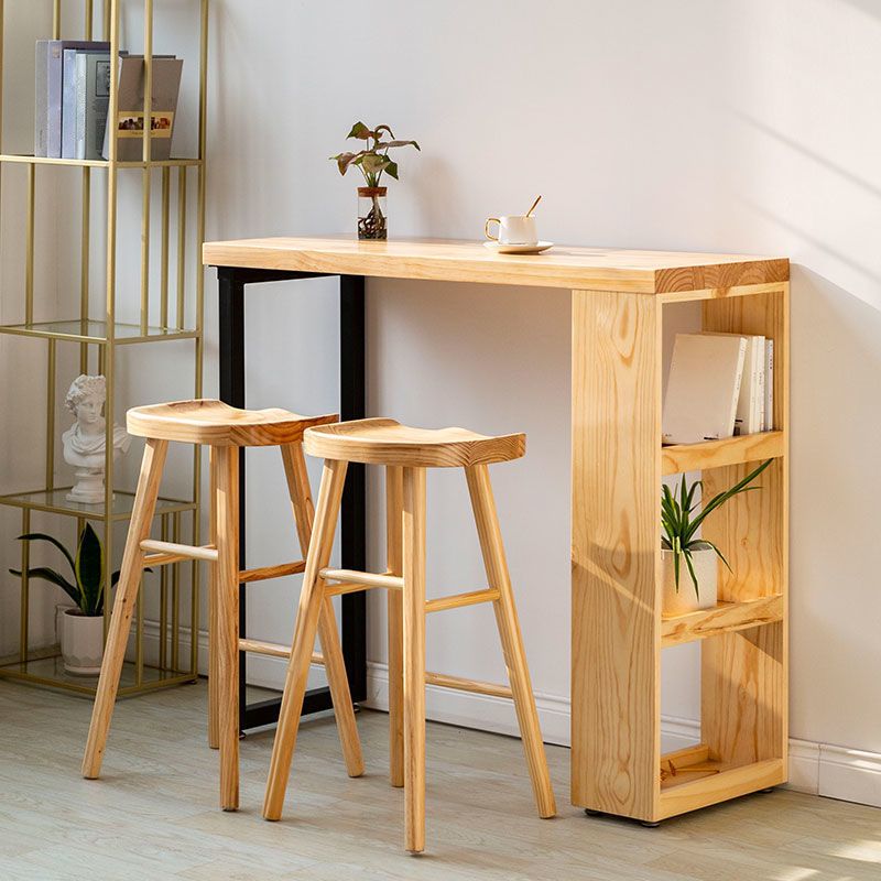 Solid Wood Bar Dining Table Industrial Bar Table with Sled Base Clearhalo 'Bar Furniture' 'Bar Tables' 'bar_tables' 'Furniture' 'furniture_bar_tables' 'Kitchen & Dining Furniture' 1200x1200_1242dfbd-8349-48e4-b705-a1a0bdbee2a4