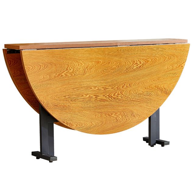 Metal Mid-Century Modern Round Table Wood Top Dining Table with Drop Leaf Clearhalo ' dining_table' 'Dining Tables & Seating' 'Dining Tables' 'furn' 'furn_dining_table' 'Furniture' 'furniture_dining_table' 'Kitchen & Dining Furniture' 'kitchen&dining_furn' 'kitchen' 'kitchen_dining_table' 1200x1200_12433b56-2af2-41bf-acf9-af8e83d336cc