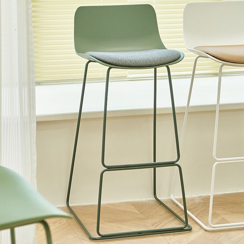 Nordic Style Indoor Backrest Counter High Stool with Metal Base Clearhalo 'Bar Furniture' 'Bar Stools' 'bar_stools' 'furn' 'furn_bar_stools' 'Furniture' 'Kitchen & Dining Furniture' 1200x1200_124656c7-3cab-4172-a907-9481a8ac1749