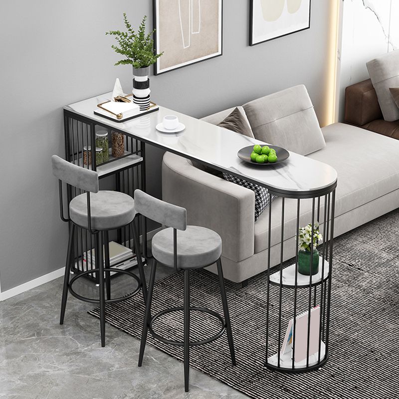 Table de salle à manger moderne en pierre frittée avec base en métal pour cuisine et salon