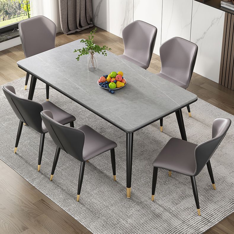 Simple Kitchen Standard Dining Table Sintered Stone Rectangle Dining Table with 4 Legs Base Clearhalo ' dining_table' 'Dining Tables & Seating' 'Dining Tables' 'furn' 'furn_dining_table' 'Furniture' 'furniture_dining_table' 'Kitchen & Dining Furniture' 'kitchen&dining_furn' 'kitchen' 'kitchen_dining_table' 1200x1200_12498acb-cf60-4bbd-8fa0-3cc100ef18f8