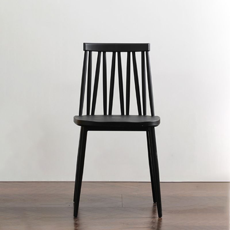 Modern Style Chair Plastic Armless Dining Chair with Metal Base