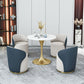 Glam 1/2/4/5 Pieces Gold Dinette Set with White Sintered Stone Top Round Dining Table Set Clearhalo 'Dining Room Sets' 'Dining Tables & Seating' 'dining_room_set' 'furn' 'furn_dining_room_set' 'Furniture' 'furniture_dining_room_set' 'Kitchen & Dining Furniture' 1200x1200_124c7a70-e82f-4249-bc19-d4fc0fcb96d7