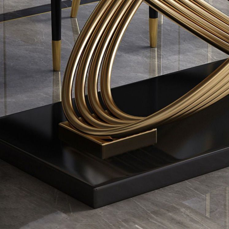 Glam Style Furniture Rectangle Stone Dining Room Table for Dining Room Clearhalo 'Dining Tables & Seating' 'Dining Tables' 'dining_table' 'furn' 'furn_dining_table' 'Furniture' 'Kitchen & Dining Furniture' 1200x1200_124c7ae1-dd87-42ef-93ca-bd2dcee9e18e