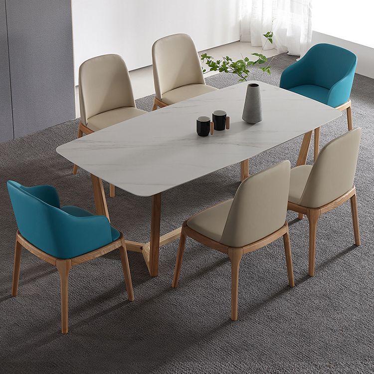 Rectangle Trestle Base Home Furniture Stone Dining Room Collection for Dining Room Clearhalo ' dining_table' 'Dining Tables & Seating' 'Dining Tables' 'furn' 'furn_dining_table' 'Furniture' 'furniture_dining_table' 'Kitchen & Dining Furniture' 'kitchen&dining_furn' 'kitchen' 'kitchen_dining_table' 1200x1200_124d1b14-36ab-48c3-9b4e-c058dc274907