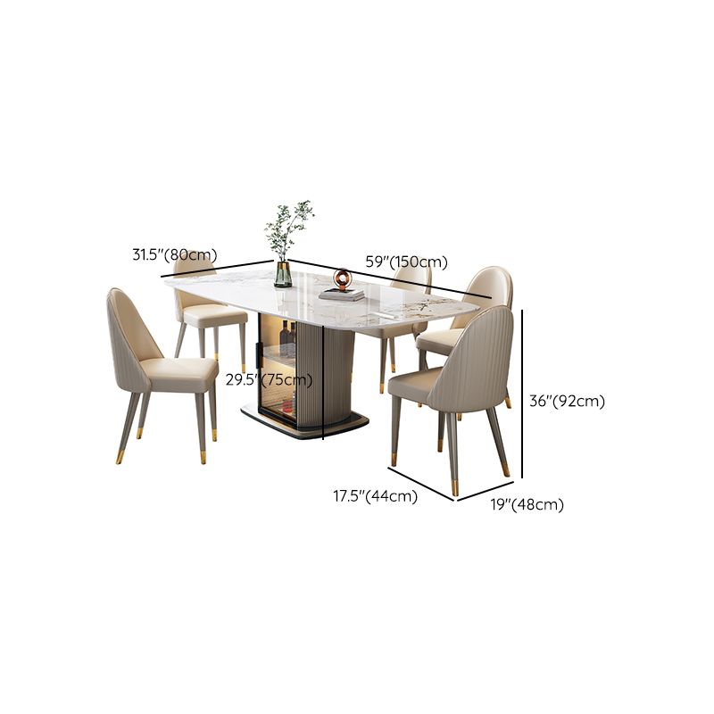 1/5/7 pezzi set da pranzo in pietra sinterizzato moderno con spazio