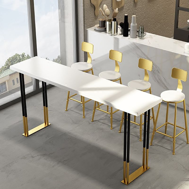 Modern Rectangle Bar Counter Table Wood Bar Counter Table with Metal Legs Clearhalo 'Bar Furniture' 'Bar Tables' 'bar_tables' 'furn' 'furn_bar_tables' 'Furniture' 'Kitchen & Dining Furniture' 1200x1200_1250a121-2e6f-4b6a-8ca6-c15ac21b6dcd