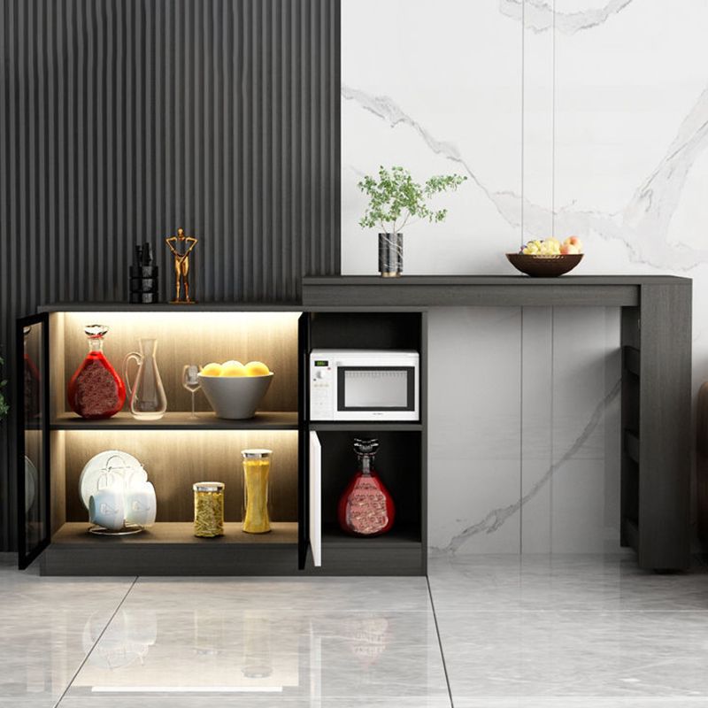 Modern Style Bistro Bar Table Sintered Stone Top Bar Table with Storages Clearhalo 'Bar Furniture' 'Bar Tables' 'bar_tables' 'furn' 'furn_bar_tables' 'Furniture' 'Kitchen & Dining Furniture' 1200x1200_1250ad93-ac06-4647-882a-083d77e94533
