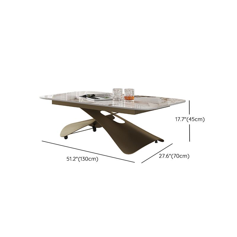 Glam Adjustable Height Coffee Table Slate Cross Legs Cocktail Table Clearhalo 'Coffee & Accent Tables' 'Coffee Tables' 'coffee_tables' 'furn' 'furn_coffee_tables' 'Furniture' 'Living Room Furniture' 1200x1200_1250d965-ad62-4113-ba43-0ee08aa92ffb