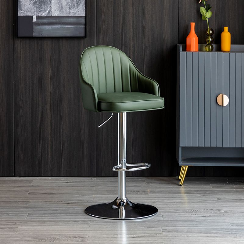 Metal Contemporary Kitchen Dining Room Arm Stool Adjustable Height Barstool Clearhalo 'Bar Furniture' 'Bar Stools' 'bar_stools' 'Furniture' 'furniture_bar_stools' 'Kitchen & Dining Furniture' 1200x1200_1254c002-f197-4bcf-bd5c-fcbdcbb83bac