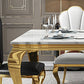 Traditional Luxury Stone Table Rectangle Stainless Steel Dining Table for Home Clearhalo ' dining_table' 'Dining Tables & Seating' 'Dining Tables' 'furn' 'furn_dining_table' 'Furniture' 'furniture_dining_table' 'Kitchen & Dining Furniture' 'kitchen&dining_furn' 'kitchen' 'kitchen_dining_table' 1200x1200_1255c8f3-e764-404b-90ea-0ba867324107