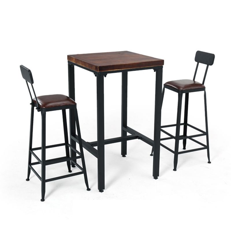 Square Counter Wine Table Solid Wood Industrial Cocktail Bar Table Clearhalo 'Bar Furniture' 'Bar Tables' 'bar_tables' 'furn' 'furn_bar_tables' 'Furniture' 'Kitchen & Dining Furniture' 1200x1200_12564c8a-0215-4561-a780-5b147e2b1493