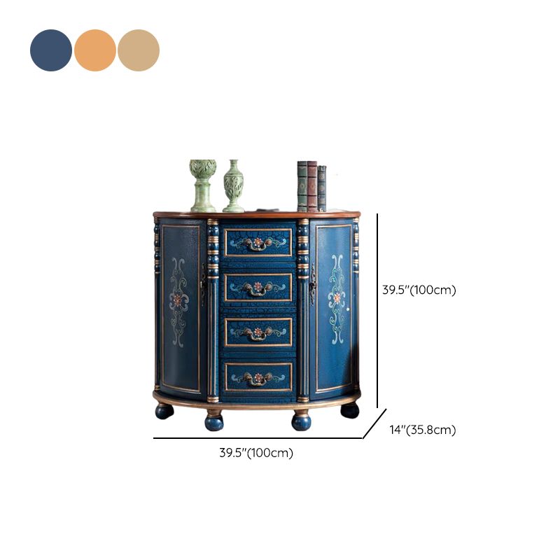 Industrial Bombe Accent Cabinet with Drawers and 2 Doors in Solid Wood Clearhalo 'Cabinets & Chests' 'cabinets_chests' 'furn' 'furn_cabinets_chests' 'Furniture' 'Living Room Furniture' 1200x1200_12568500-e68d-4d8e-94f6-7f84ecdd5349