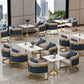 Golden Base Dining Table Medieval Modern Style Stone Table for Indoor