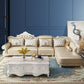Tufted Scroll Arm Chesterfield Sofa and Chaise Genuine Leather Sofa with Pillows Clearhalo 'furn' 'furn_sectionals' 'Furniture' 'Living Room Furniture' 'Sectionals' 1200x1200_12577903-2569-4405-8b59-fa70e946babc