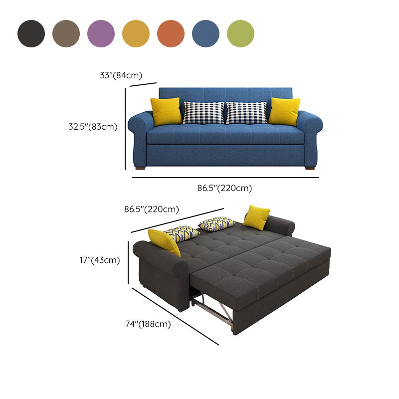 Cushion Back Futon Sofa bedkussen omvatte wijd uitlopende armen slaper bank