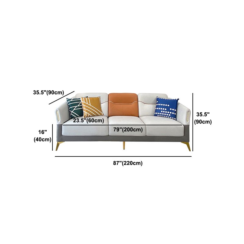 Flared Arm Modern Standard Faux Leather Stain Resistant Settee Couch Clearhalo 'furn' 'furn_sofas' 'Furniture' 'Living Room Furniture' 'Sofa' 'sofas' 1200x1200_1258989f-ac0f-41e2-8619-4a21d704b941