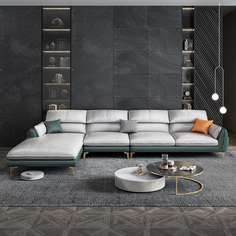 Contemporary 4-Seater with Storage and Pillow Back for Living Room Clearhalo 'furn' 'furn_sectionals' 'Furniture' 'Living Room Furniture' 'Sectionals' 1200x1200_125935f0-7d4f-4714-bad7-302c78e45e86