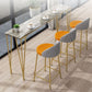 Glam Grey Stone Bar Dining Table Rectangle Indoor Bistro Table with Four Pedestal Clearhalo 'Bar Furniture' 'Bar Tables' 'bar_tables' 'furn' 'furn_bar_tables' 'Furniture' 'furniture_bar_tables' 'Kitchen & Dining Furniture' 'kitchen&dining_furn' 'kitchen' 1200x1200_12599d75-a242-4ce0-a1df-e6ea3017e96e