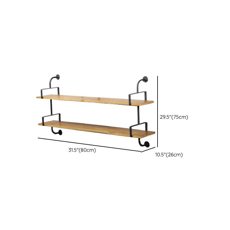 Metal and Wooden Shelf Bookcase Floating Open Wall Mounted Book Shelf for Study Room Clearhalo 'Bookcases' 'furn' 'furn_bookcases' 'Furniture' 'Office Furniture' 1200x1200_1259a929-ff38-4d3a-ab6c-f45ffa19621b