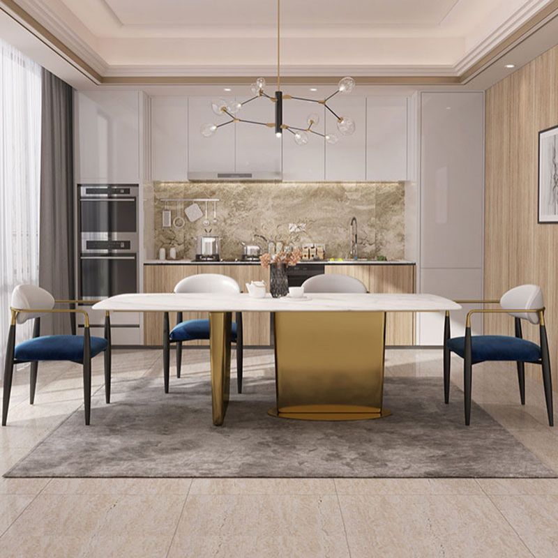 Contemporary Style Kitchen Metal Dining Chairs Open Back Dining Arm Side Chair