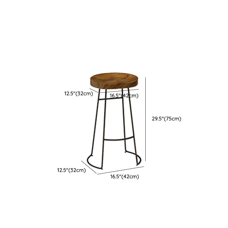 Contemporary Backless Dining Stools Solid Wood Bar Stools with Footrest Clearhalo 'Bar Furniture' 'Bar Stools' 'bar_stools' 'furn' 'furn_bar_stools' 'Furniture' 'Kitchen & Dining Furniture' 1200x1200_125cffdf-adab-435c-bb10-ee00999ac76f