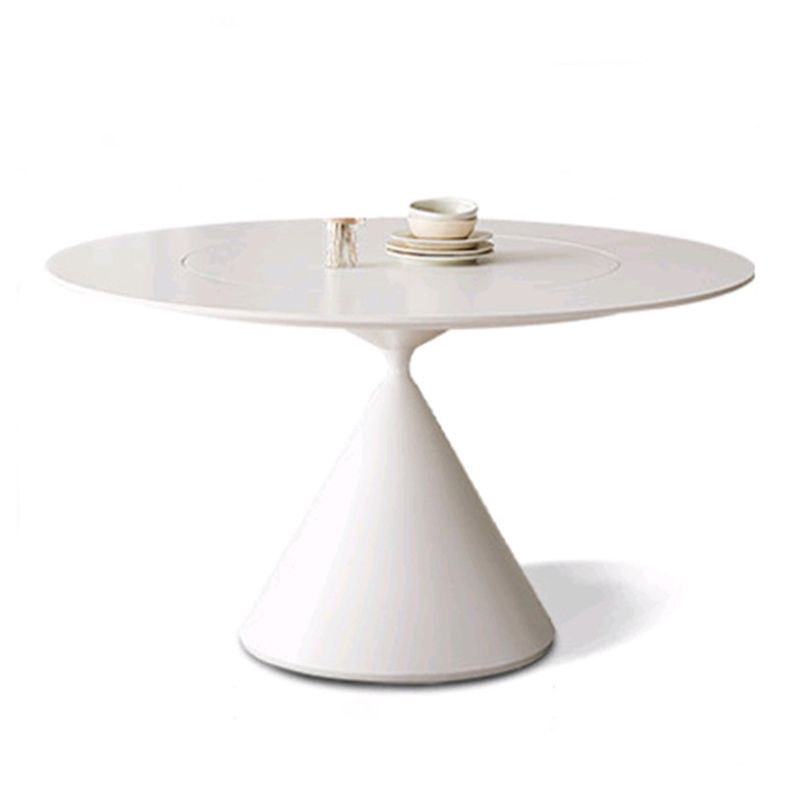 Round White-black Stone Dining Table Modern Turntable Furniture With Pedestal Base Clearhalo 'Dining Tables & Seating' 'Dining Tables' 'dining_table' 'furn' 'furn_dining_table' 'Furniture' 'Kitchen & Dining Furniture' 1200x1200_125d50ae-9c8f-4f37-8090-6b2bae7b02a6