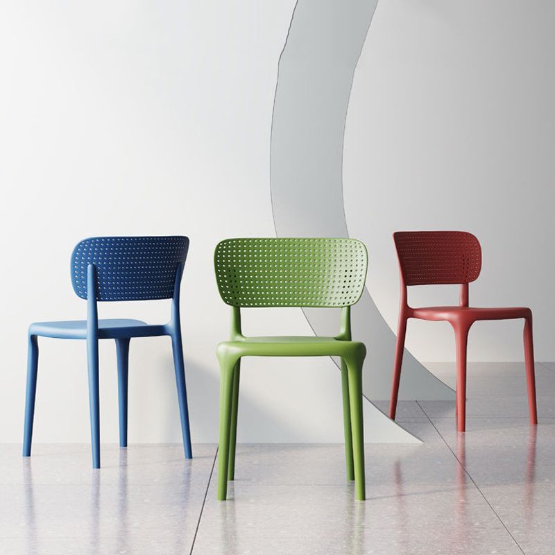 Sedia da pranzo in plastica in plastica in plastica moderna sedia laterale aperto