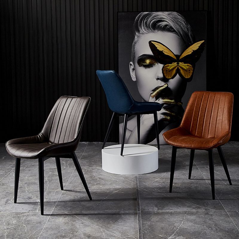 Contemporary Style Dining Chairs Armless Side Chair for Kitchen with Metal Legs Clearhalo ' kitchen&dining_furn' 'Dining Chairs' 'Dining Tables & Seating' 'dining_chair' 'furn' 'furn_dining_chair' 'Furniture' 'furniture_dining_chair' 'Kitchen & Dining Furniture' 'kitchen' 1200x1200_125f4cae-545a-4991-8cc1-14791c55bbcf