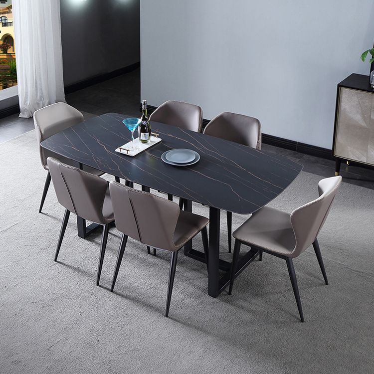 Contemporary Design Wingback Armless Side Chairs Leather Dining Side Chair Clearhalo ' kitchen&dining_furn' 'Dining Chairs' 'Dining Tables & Seating' 'dining_chair' 'furn' 'furn_dining_chair' 'Furniture' 'furniture_dining_chair' 'Kitchen & Dining Furniture' 'kitchen' 1200x1200_125f8946-ebe2-4190-b3fa-7f09c7ff7c5a