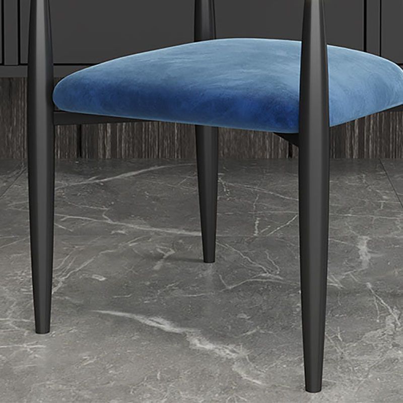 Contemporary Style Kitchen Metal Dining Chairs Open Back Dining Arm Side Chair