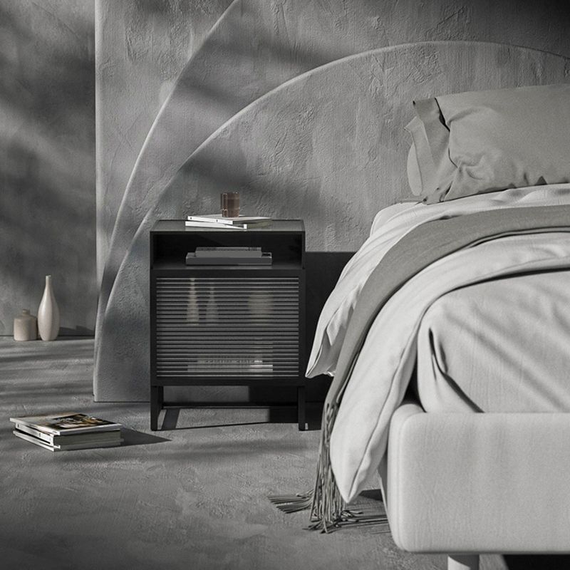 Gabinete de almacenamiento de mesa nocturna de vidrio moderno para dormitorio
